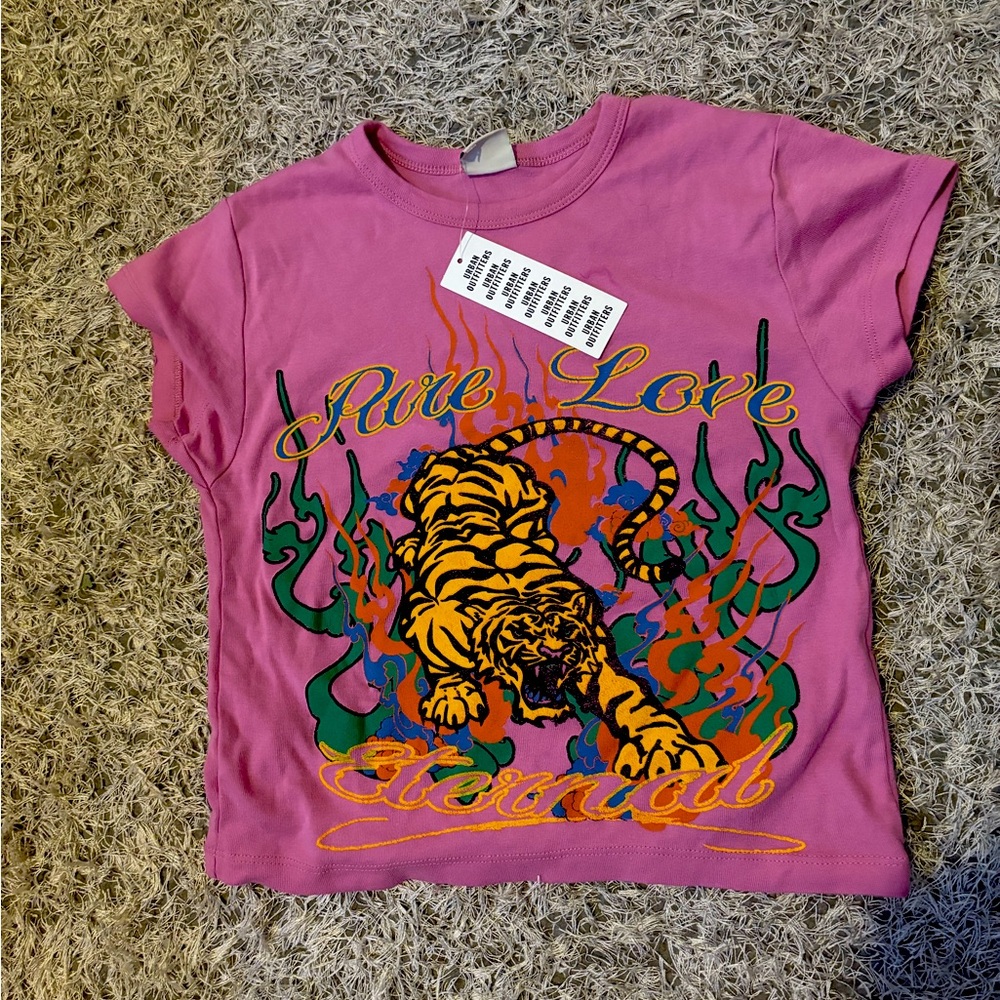NWT Urban Outfitters Pure Love Tiger Baby Tee